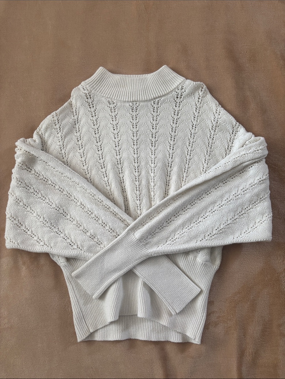 Aritzia Cream Mock Neck Sweater